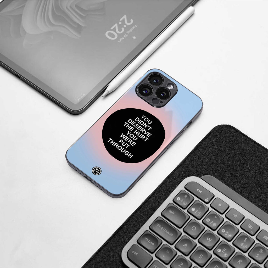 hurt back phone cover | glass case for samsung galaxy s23 plus