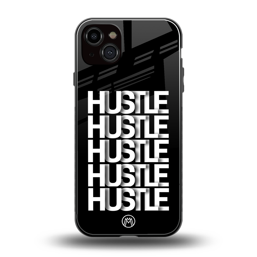 hustle back phone cover | glass case for iphone 14 plus