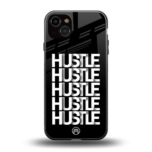 hustle back phone cover | glass case for iphone 14 plus