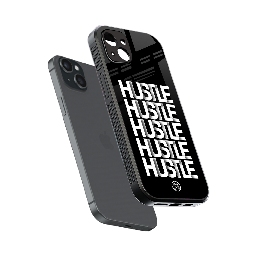 hustle back phone cover | glass case for iphone 15 plus