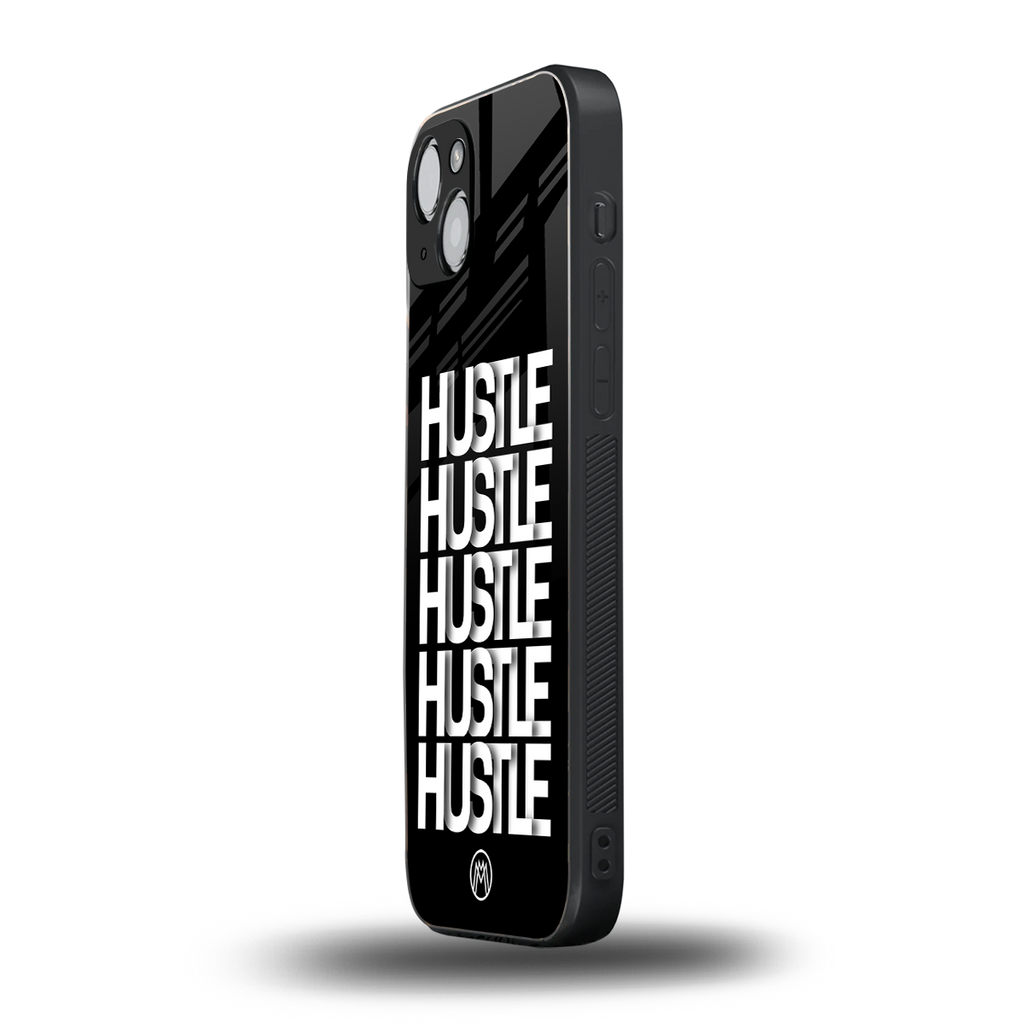 hustle back phone cover | glass case for iphone 14 plus