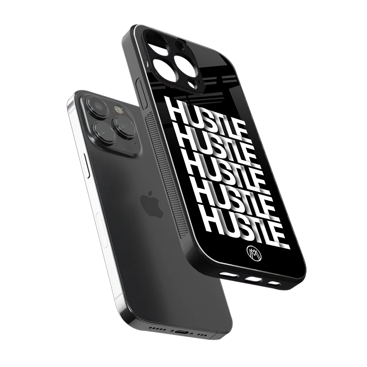 hustle back phone cover | glass case for iphone 15 pro max