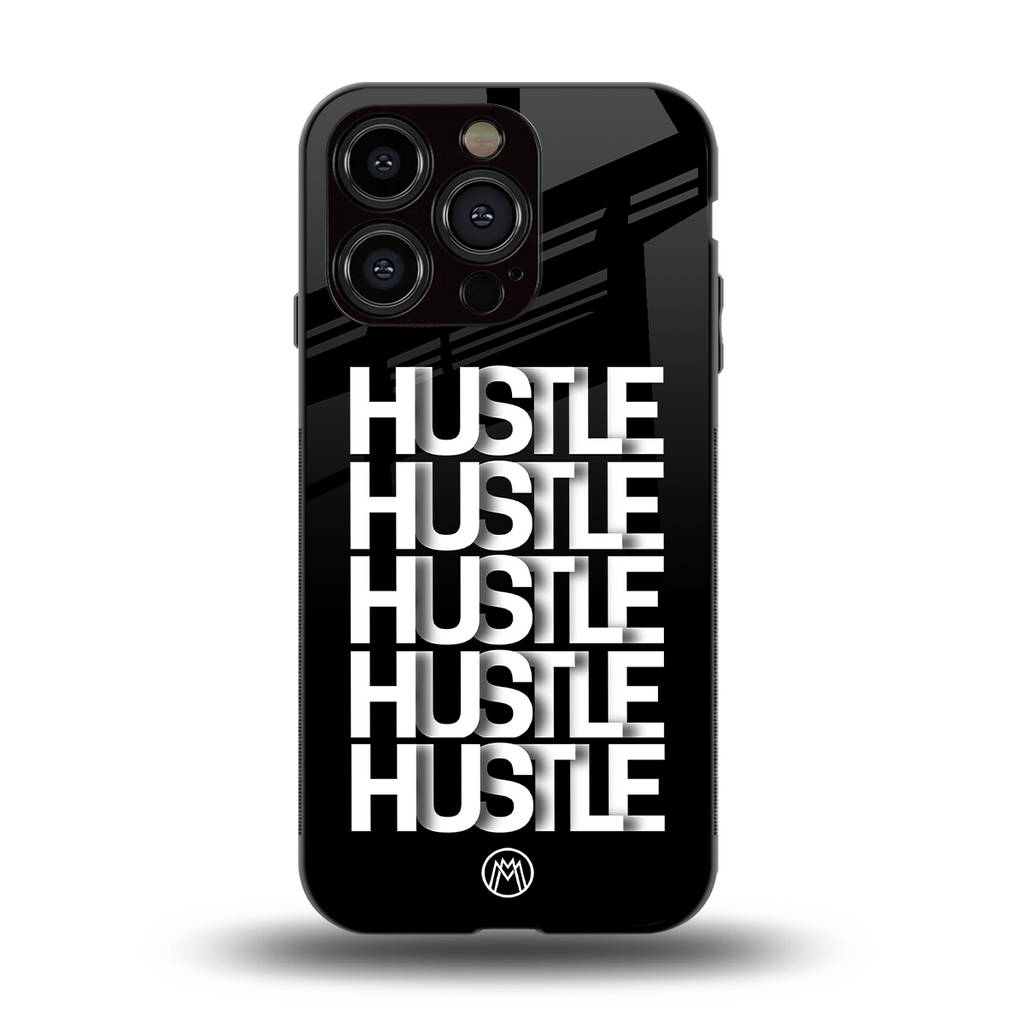 hustle back phone cover | glass case for iphone 15 pro