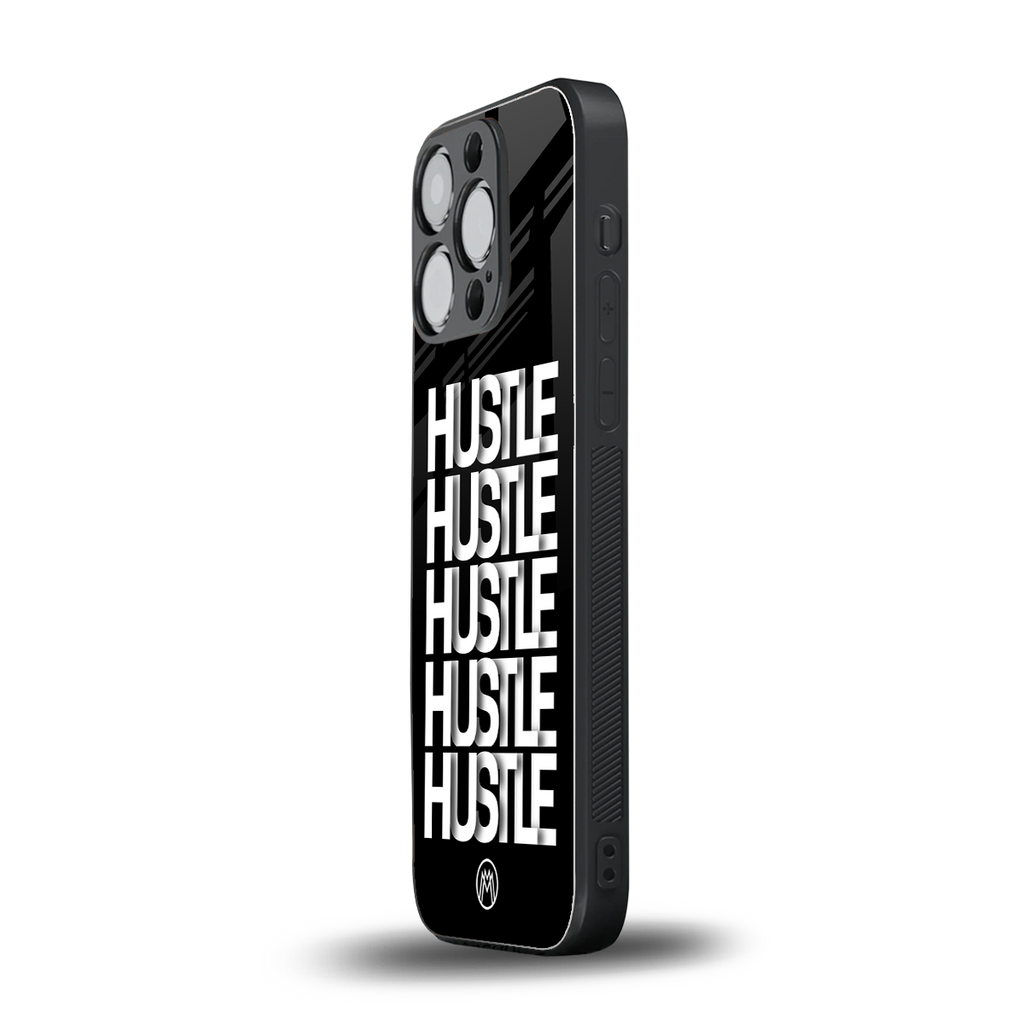 hustle back phone cover | glass case for iphone 15 pro