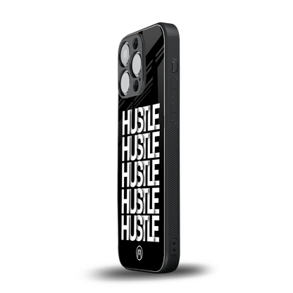 hustle back phone cover | glass case for iphone 15 pro