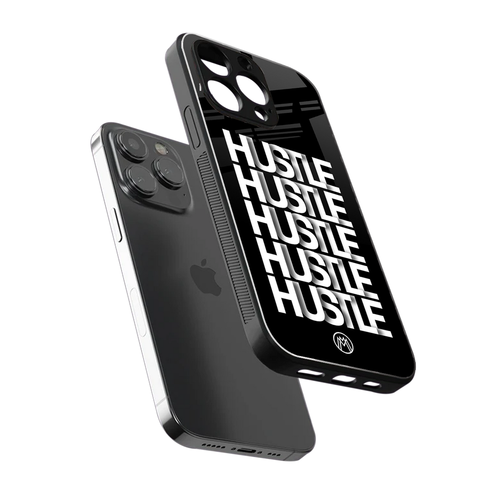 hustle back phone cover | glass case for iphone 15 pro