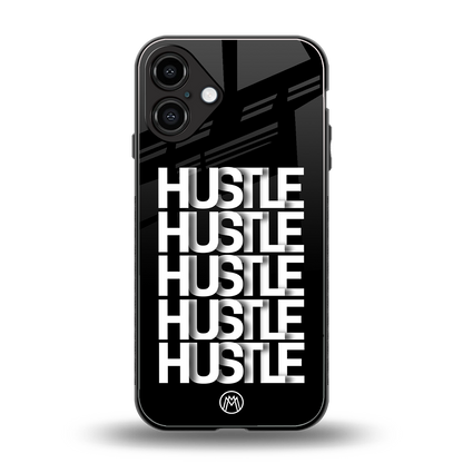hustle back phone cover | glass case for iphone 16 plus