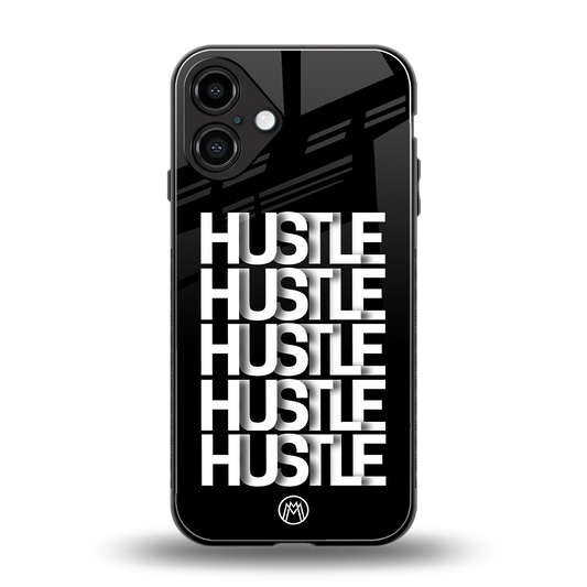 hustle back phone cover | glass case for iphone 16 plus
