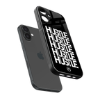 hustle back phone cover | glass case for iphone 16 plus