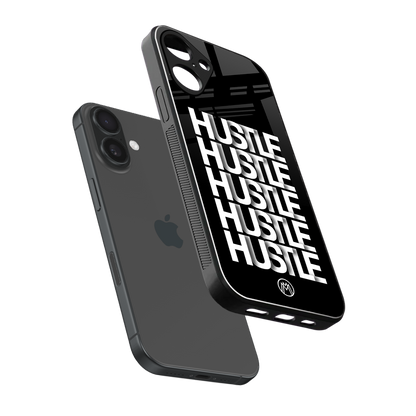 hustle back phone cover | glass case for iphone 16 plus