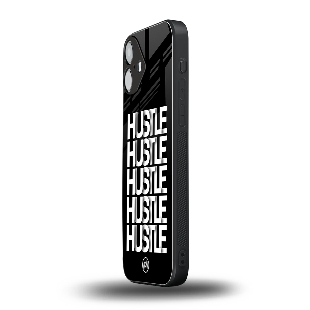 hustle back phone cover | glass case for iphone 16 plus