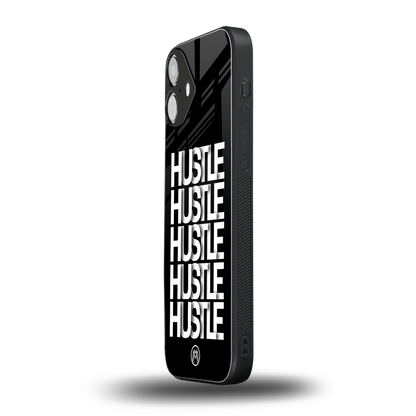 hustle back phone cover | glass case for iphone 16 plus