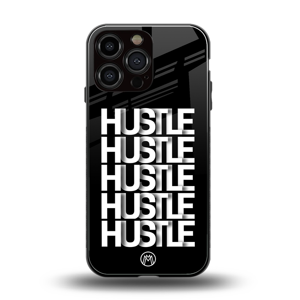 hustle back phone cover | glass case for iphone 16 pro max