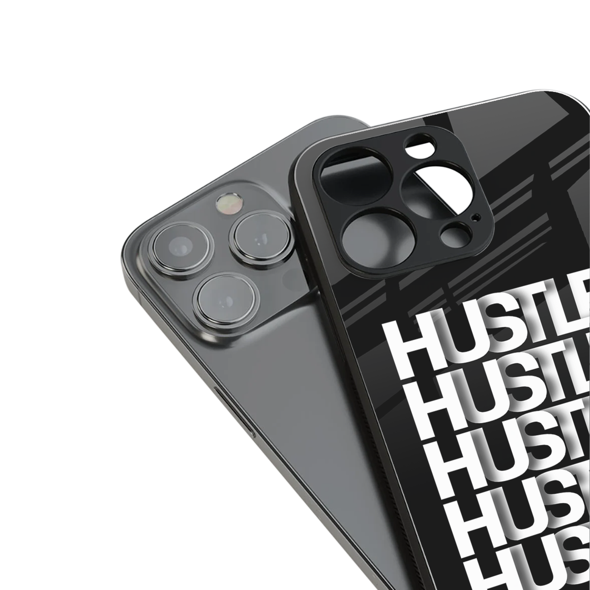 hustle back phone cover | glass case for iphone 15 pro