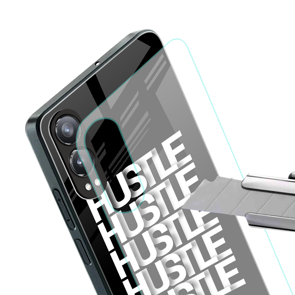 hustle back phone cover | glass case for oneplus nord ce 4 lite