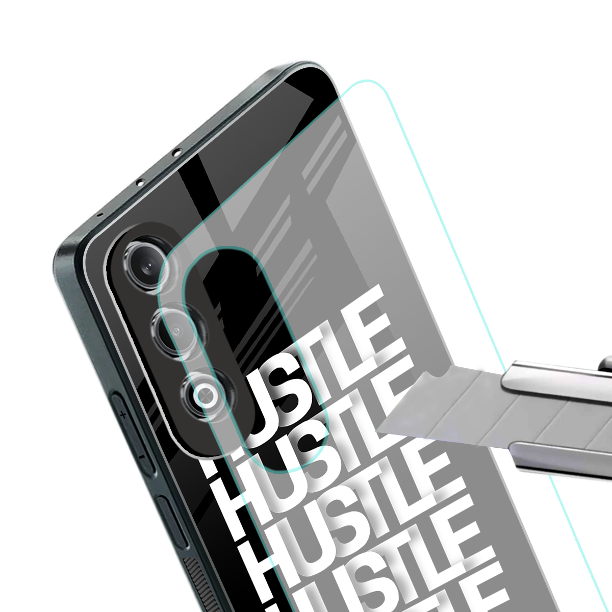 hustle back phone cover | glass case for oneplus nord ce 4