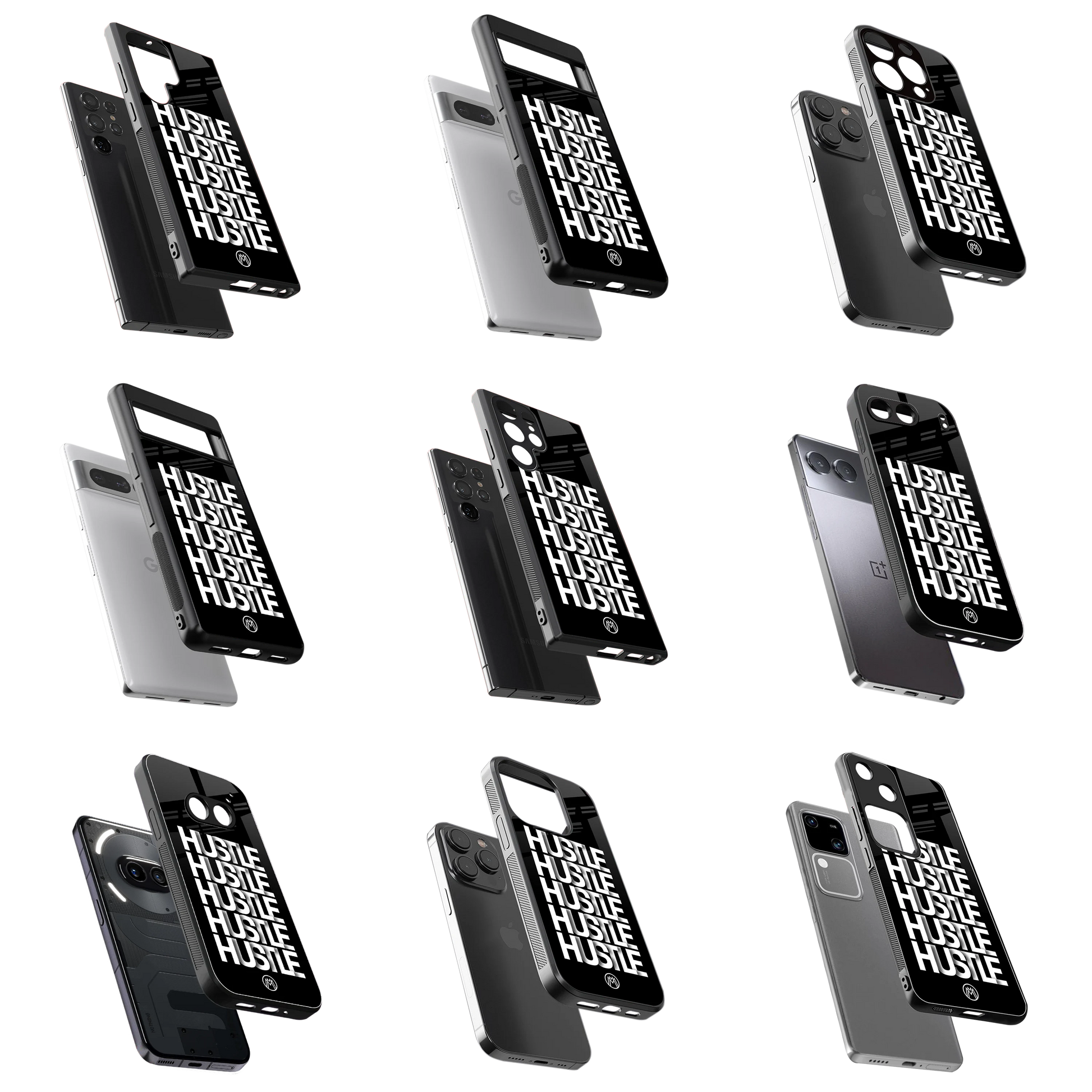 Durable Glass Back Mobile Case for iPhone, Samsung, OnePlus, Google Pixel, Redmi, Vivo, Oppo