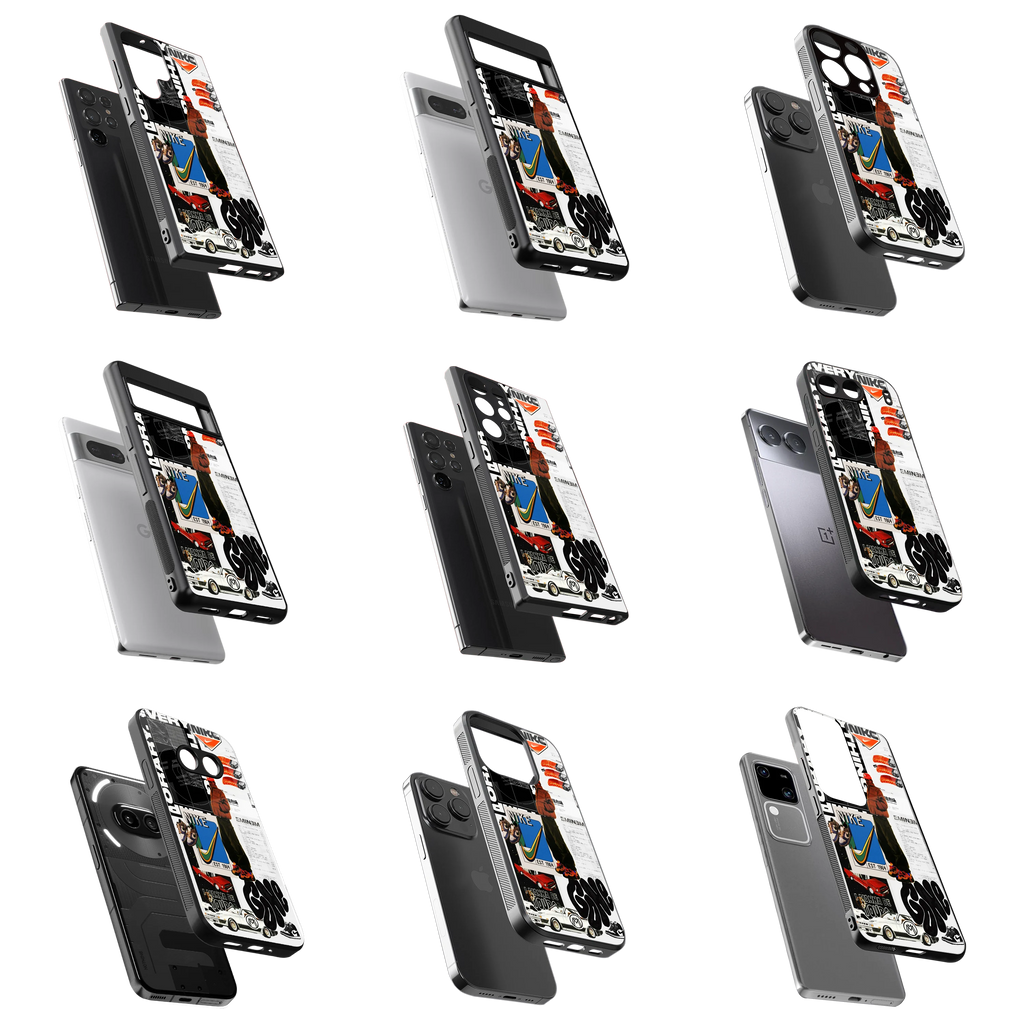Durable Glass Back Mobile Case for iPhone, Samsung, OnePlus, Google Pixel, Redmi, Vivo, Oppo