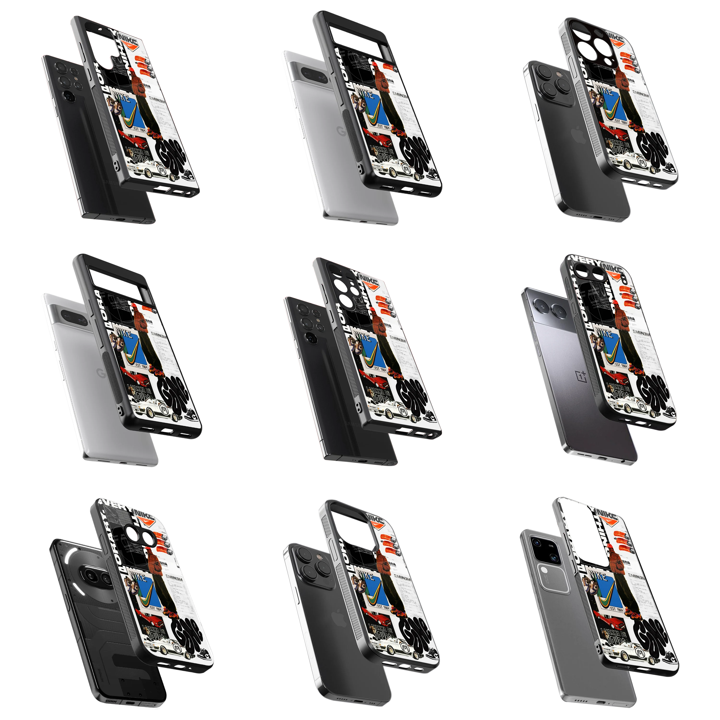 Durable Glass Back Mobile Case for iPhone, Samsung, OnePlus, Google Pixel, Redmi, Vivo, Oppo