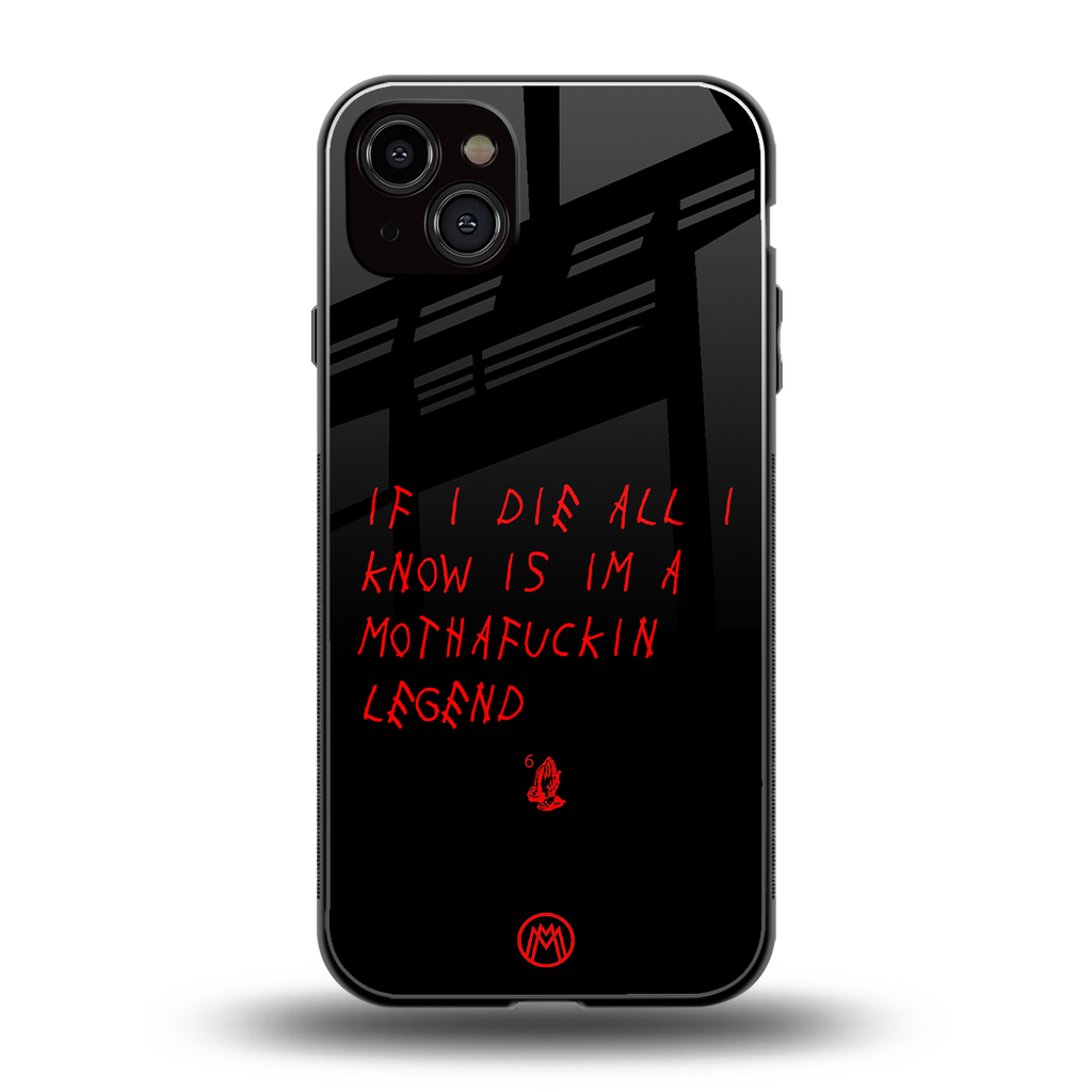 i am a legend back phone cover | glass case for iphone 15 plus