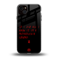 i am a legend back phone cover | glass case for iphone 15 plus