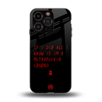 i am a legend back phone cover | glass case for iphone 15 pro