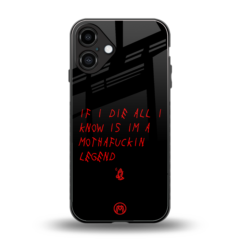 i am a legend back phone cover | glass case for iphone 16 plus