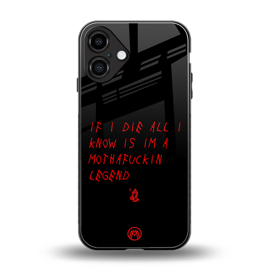 i am a legend back phone cover | glass case for iphone 16 plus