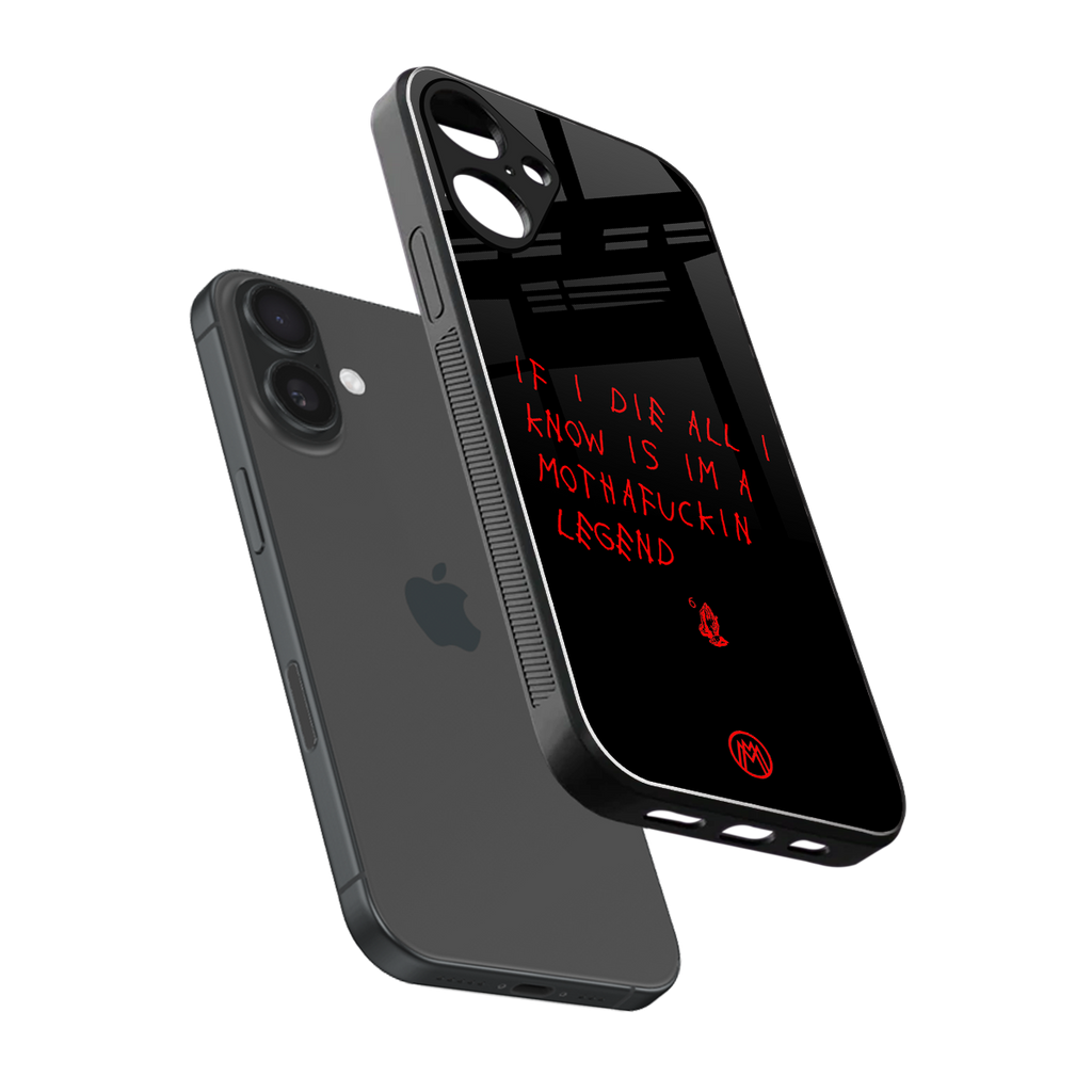 i am a legend back phone cover | glass case for iphone 16 plus