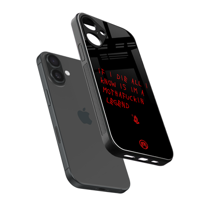 i am a legend back phone cover | glass case for iphone 16 plus