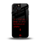 i am a legend back phone cover | glass case for iphone 16 pro max