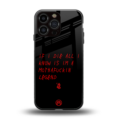 i am a legend back phone cover | glass case for iphone 16 pro max