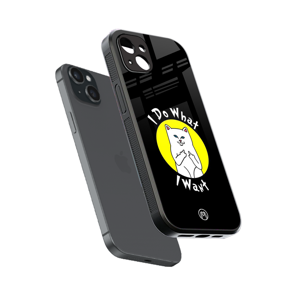 i do what i want back phone cover | glass case for iphone 15 plus