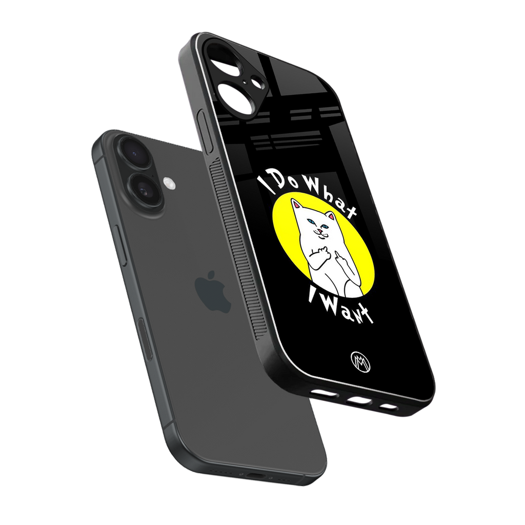 i do what i want back phone cover | glass case for iphone 16 plus