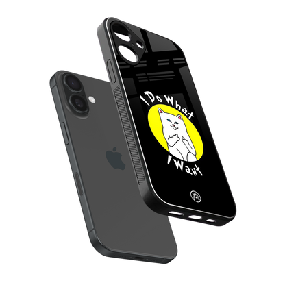 i do what i want back phone cover | glass case for iphone 16 plus