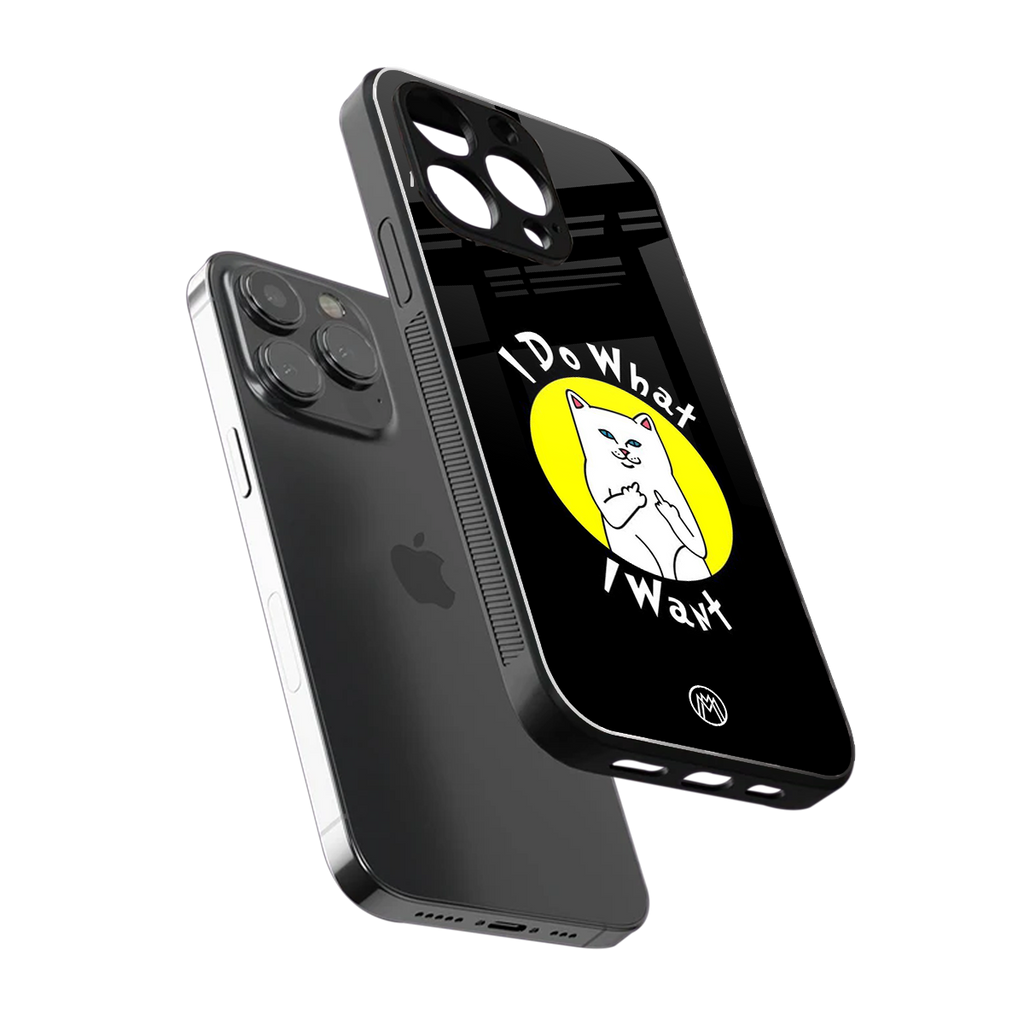 i do what i want back phone cover | glass case for iphone 16 pro max