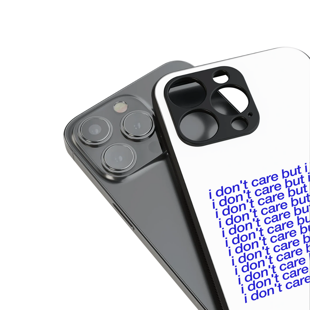 i don't care but i do back phone cover | glass case for iphone 15 pro