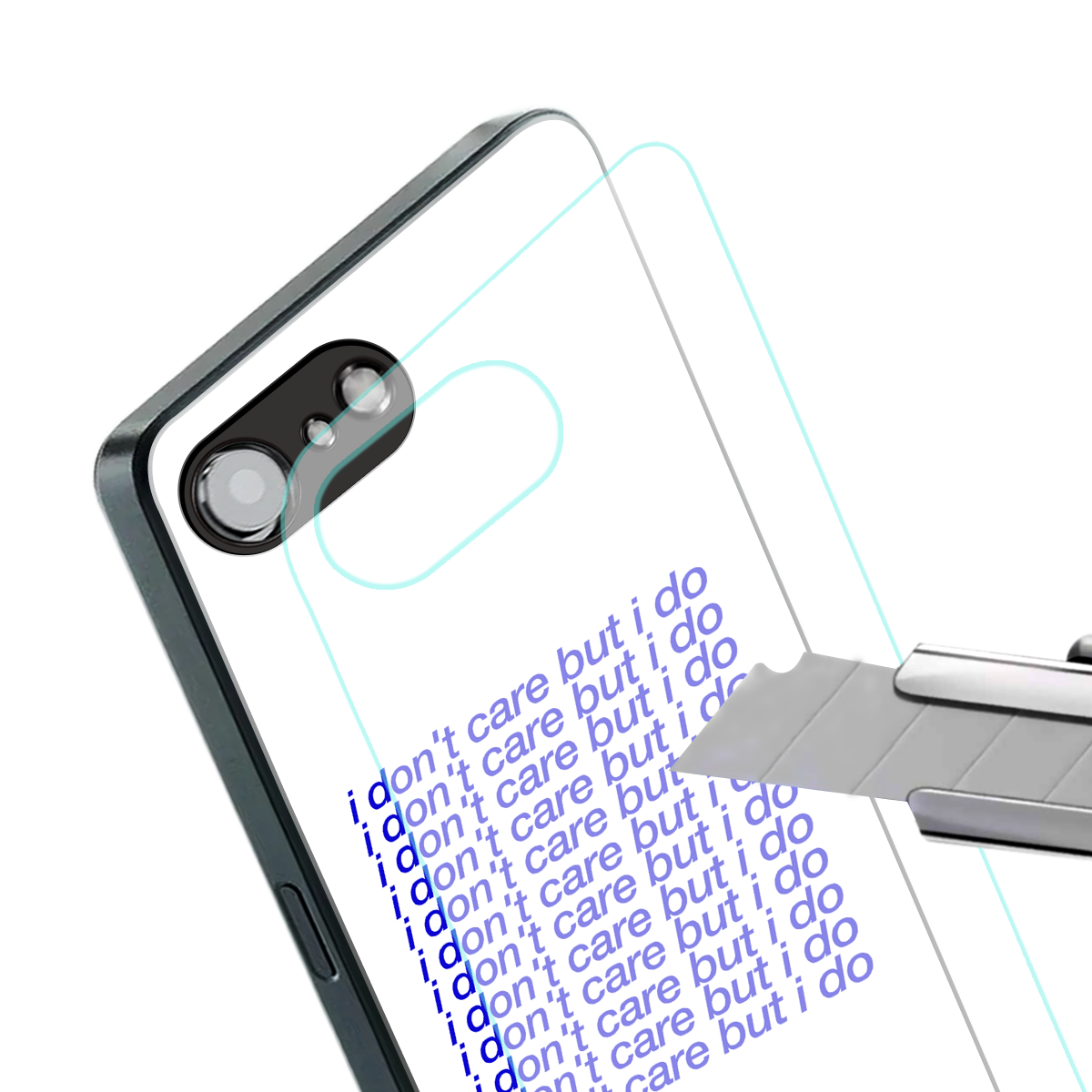 i don't care but i do back phone cover | glass case for iphone 16e