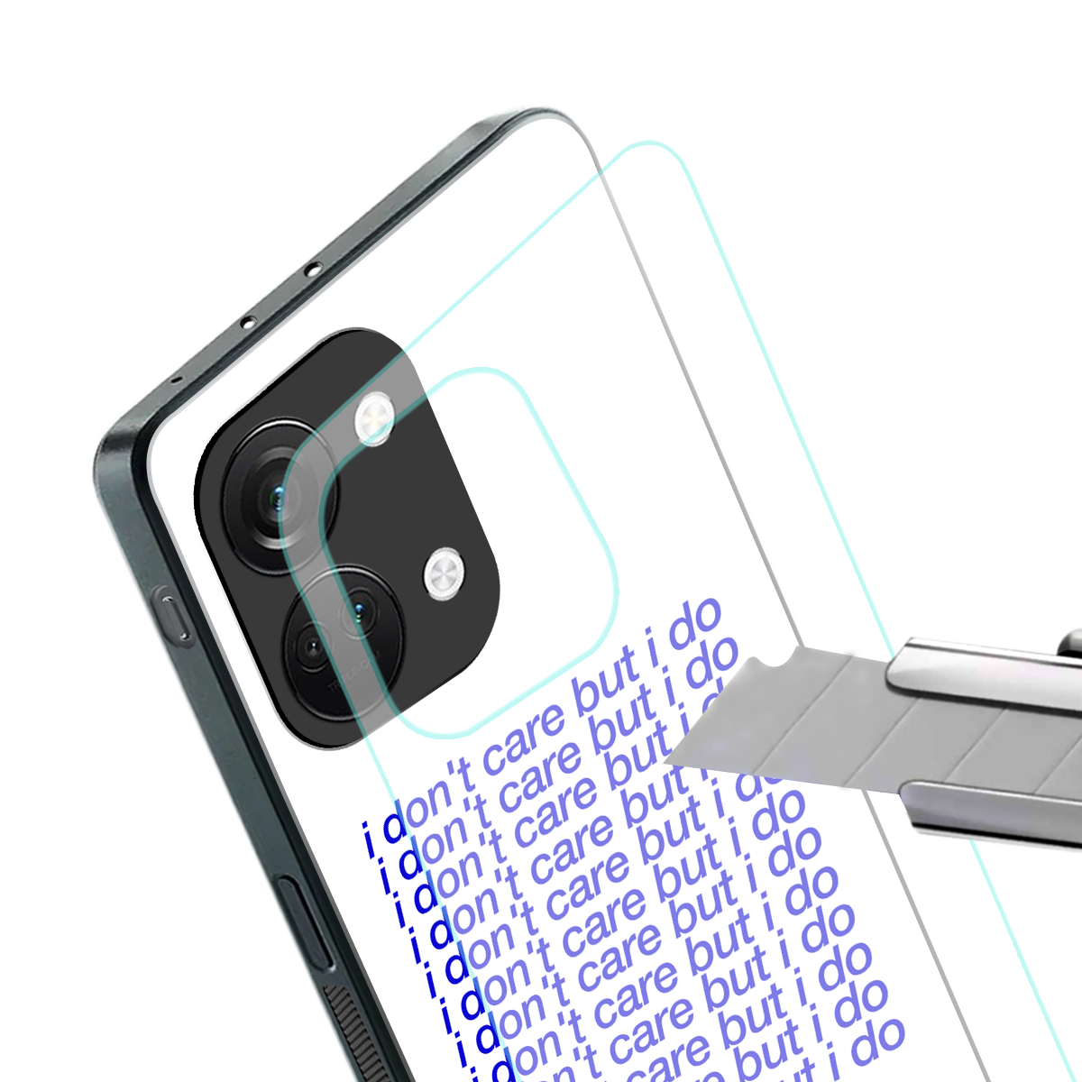 i don't care but i do back phone cover | glass case for oneplus nord 3