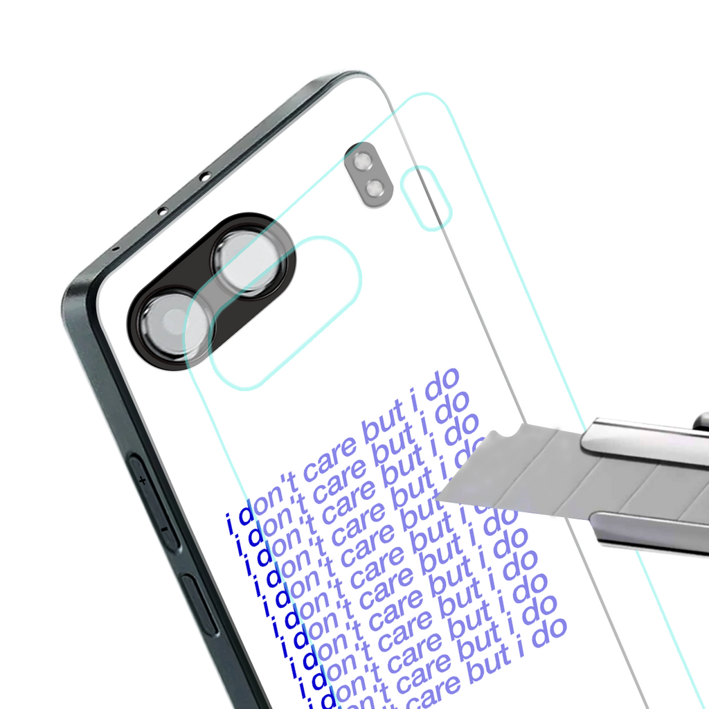 i don't care but i do back phone cover | glass case for oneplus nord 4