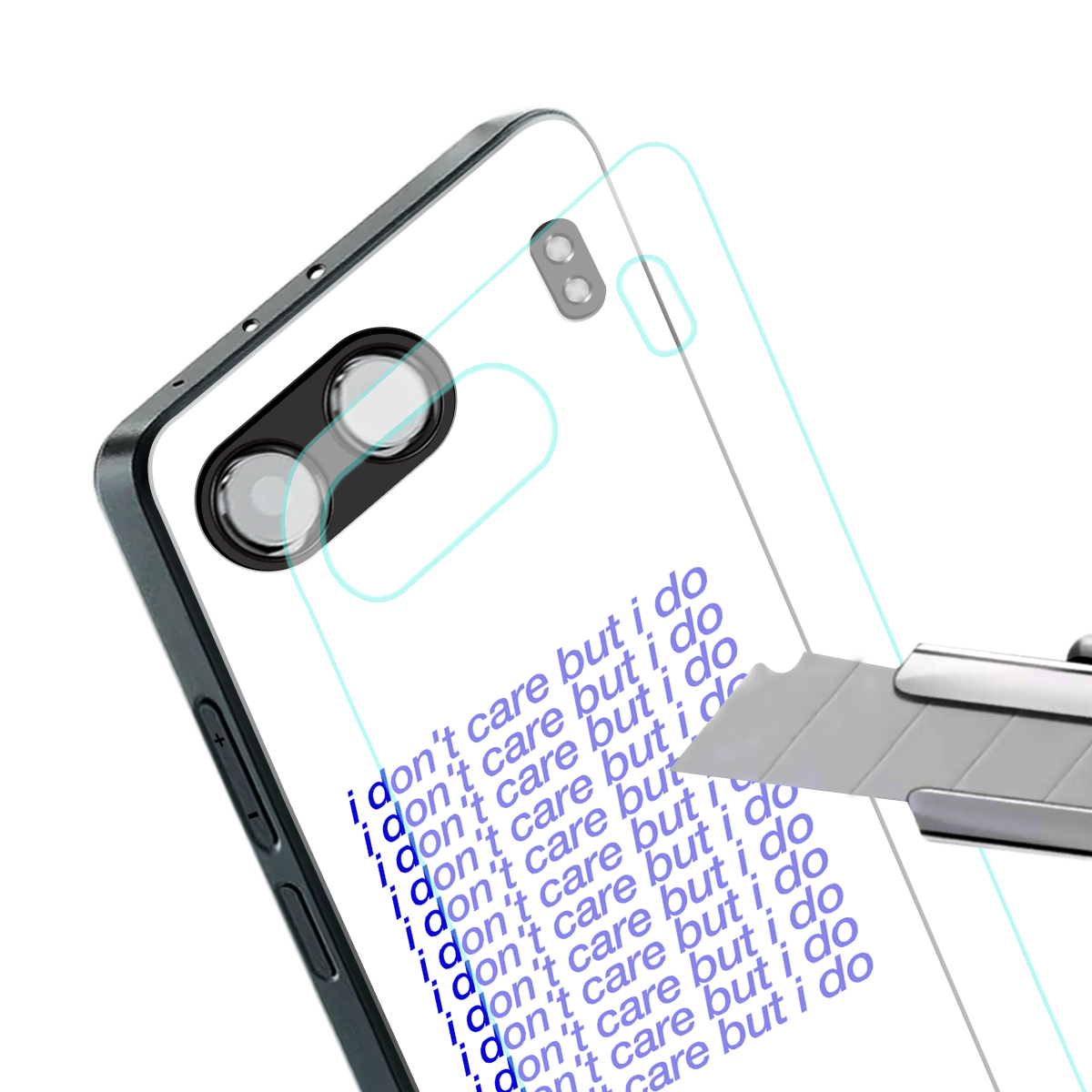 i don't care but i do back phone cover | glass case for oneplus nord 4