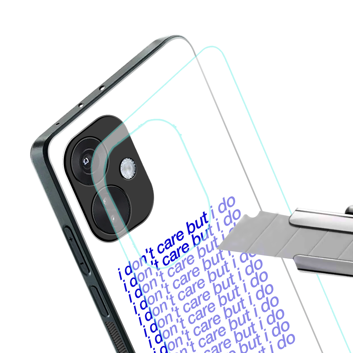 i don't care but i do back phone cover | glass case for oneplus nord ce 3