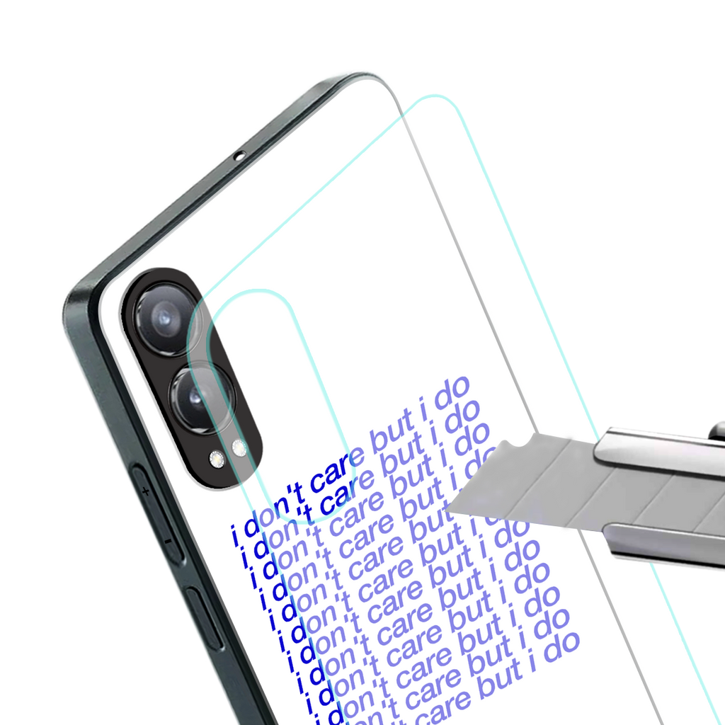 i don't care but i do back phone cover | glass case for oneplus nord ce 4 lite