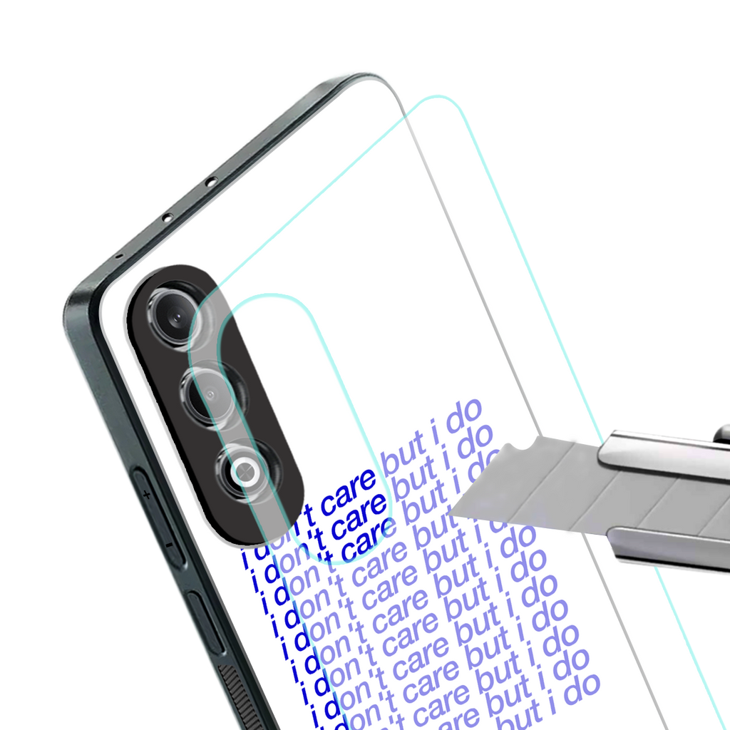 i don't care but i do back phone cover | glass case for oneplus nord ce 4