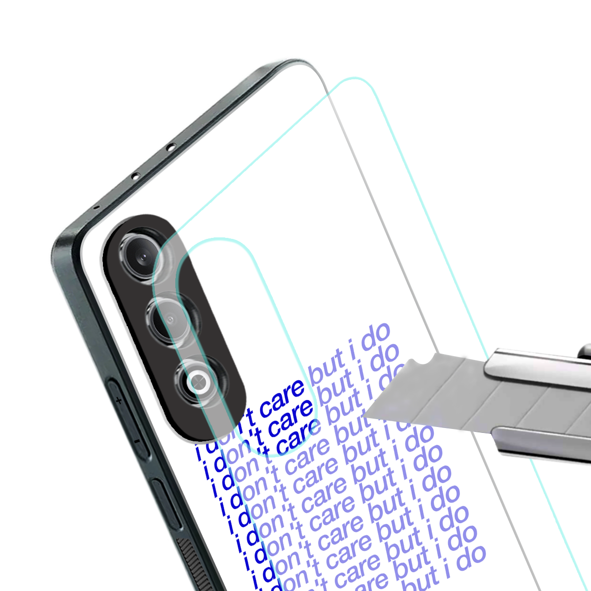 i don't care but i do back phone cover | glass case for oneplus nord ce 4
