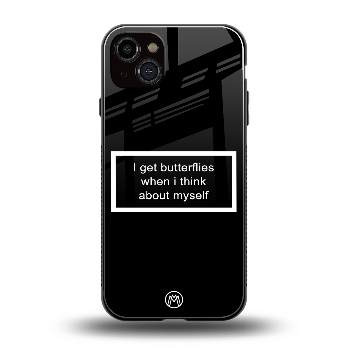 i get butterflies black edition back phone cover | glass case for iphone 14 plus