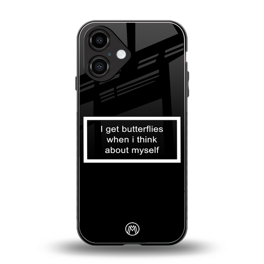 i get butterflies black edition back phone cover | glass case for iphone 16