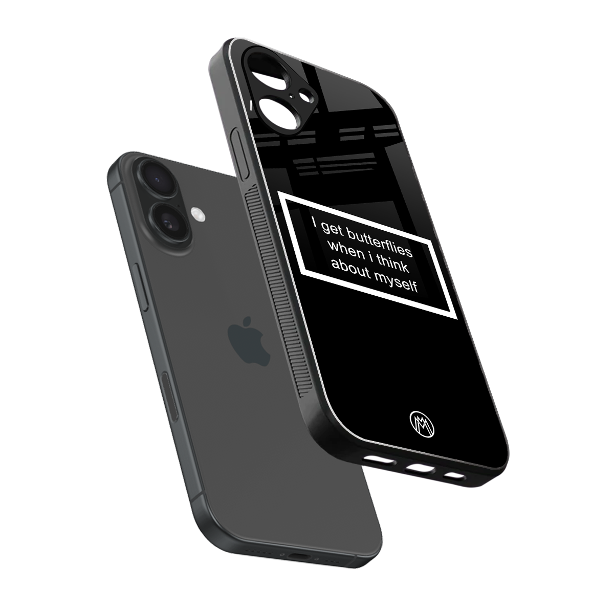 i get butterflies black edition back phone cover | glass case for iphone 16