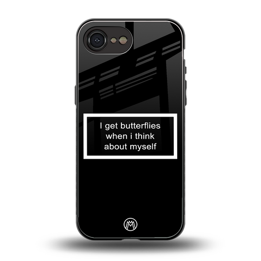 i get butterflies black edition back phone cover | glass case for iphone 16e