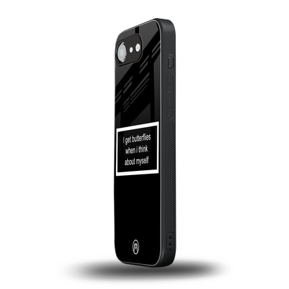i get butterflies black edition back phone cover | glass case for iphone 16e
